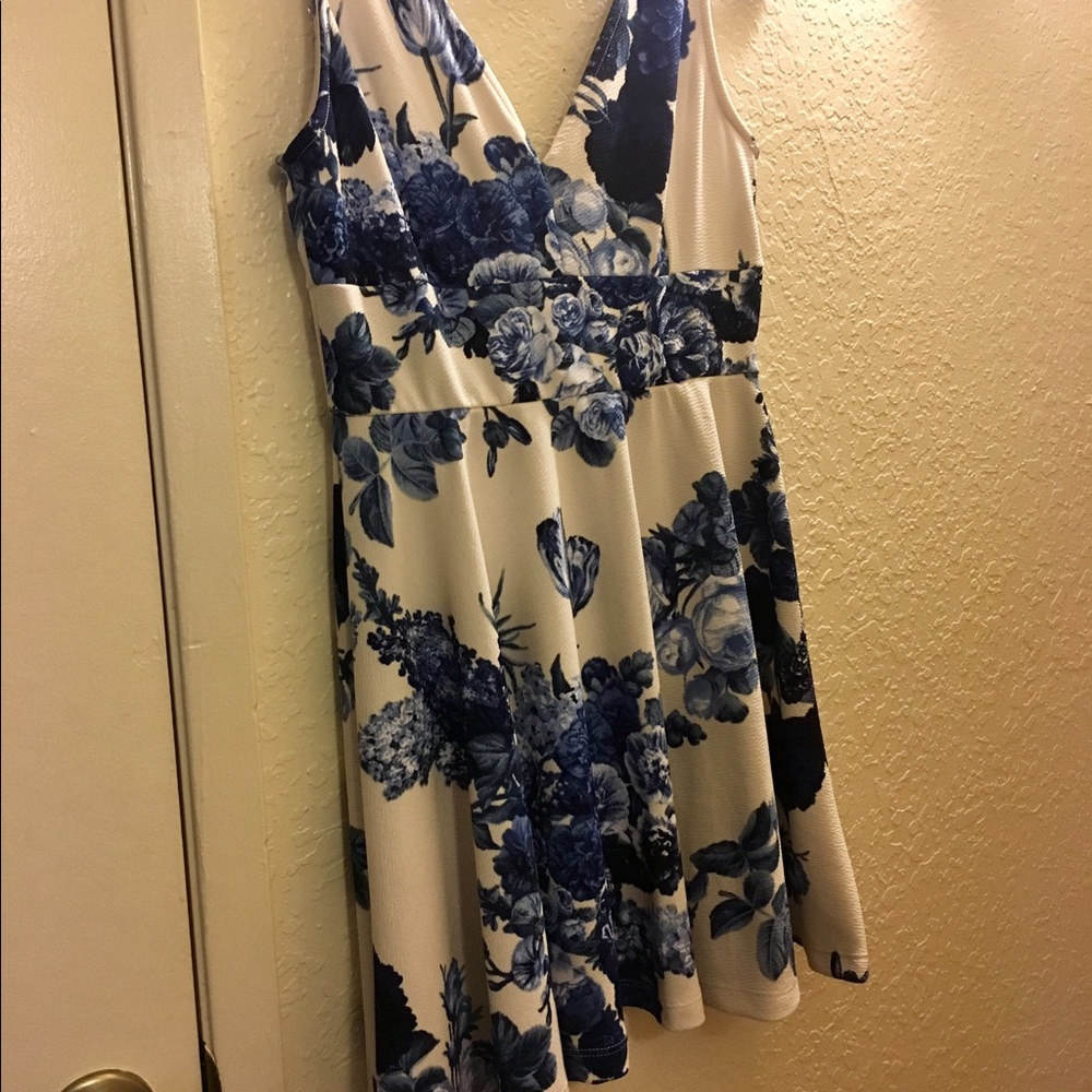 White and blue floral Coveted dress