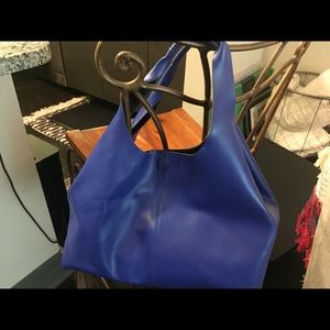 Blue tote purse