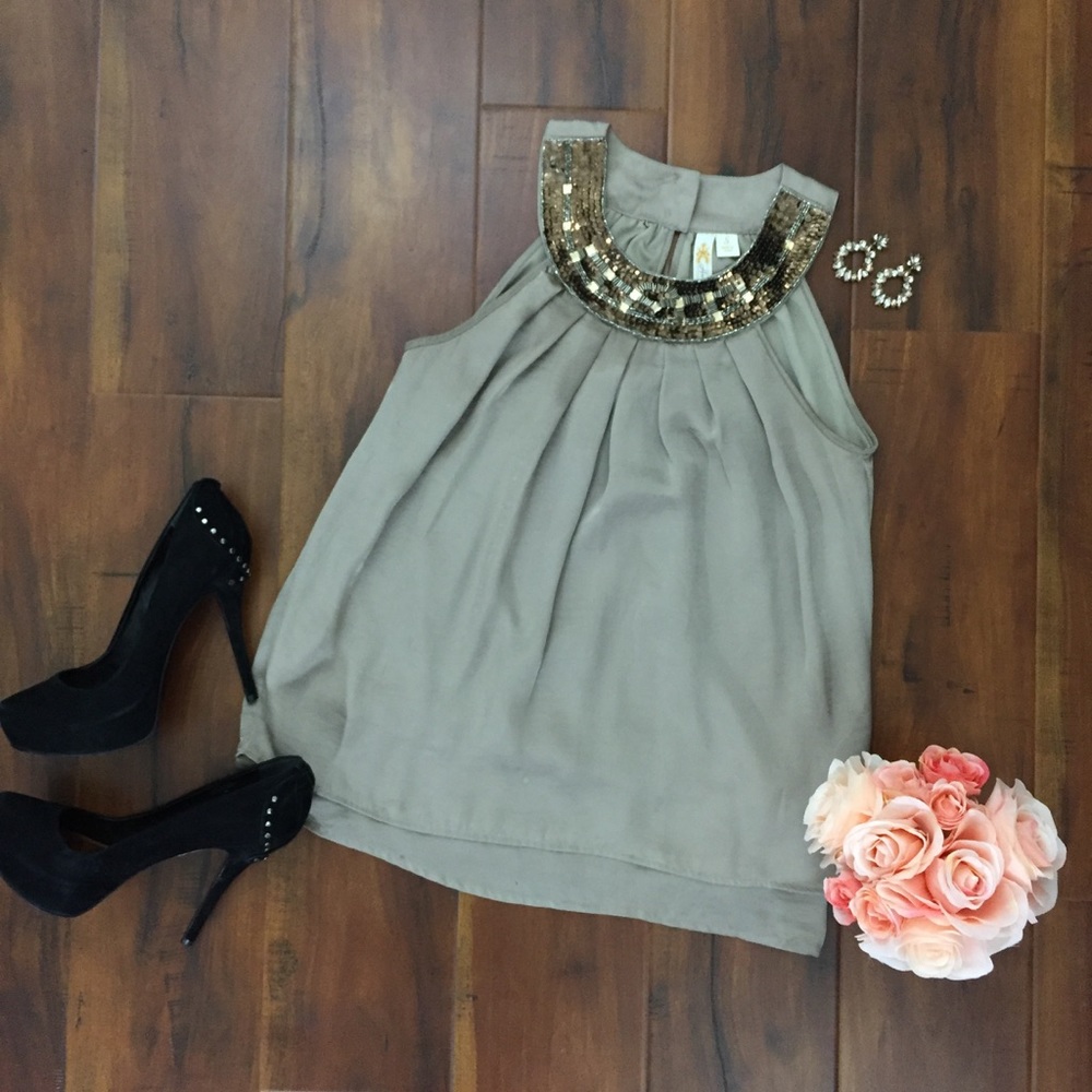 Adiva Sequin Neckline Top from Anthropologie