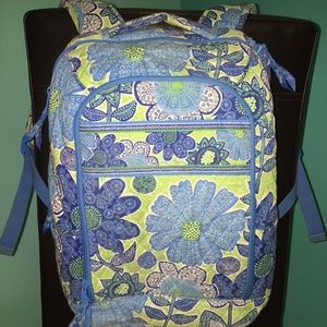 Blue & Green Floral Vera Bradley Laptop Backpack