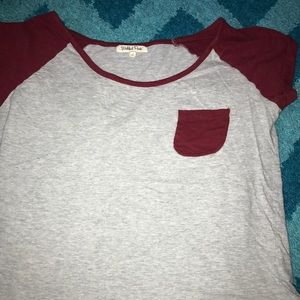 Maroon and gray tee