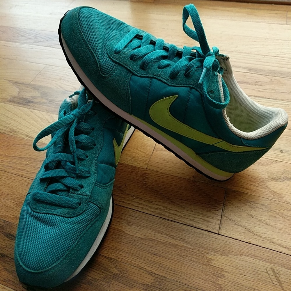 Teal Nike sneakers