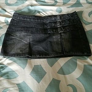 Express Black Denim Mini Skirt