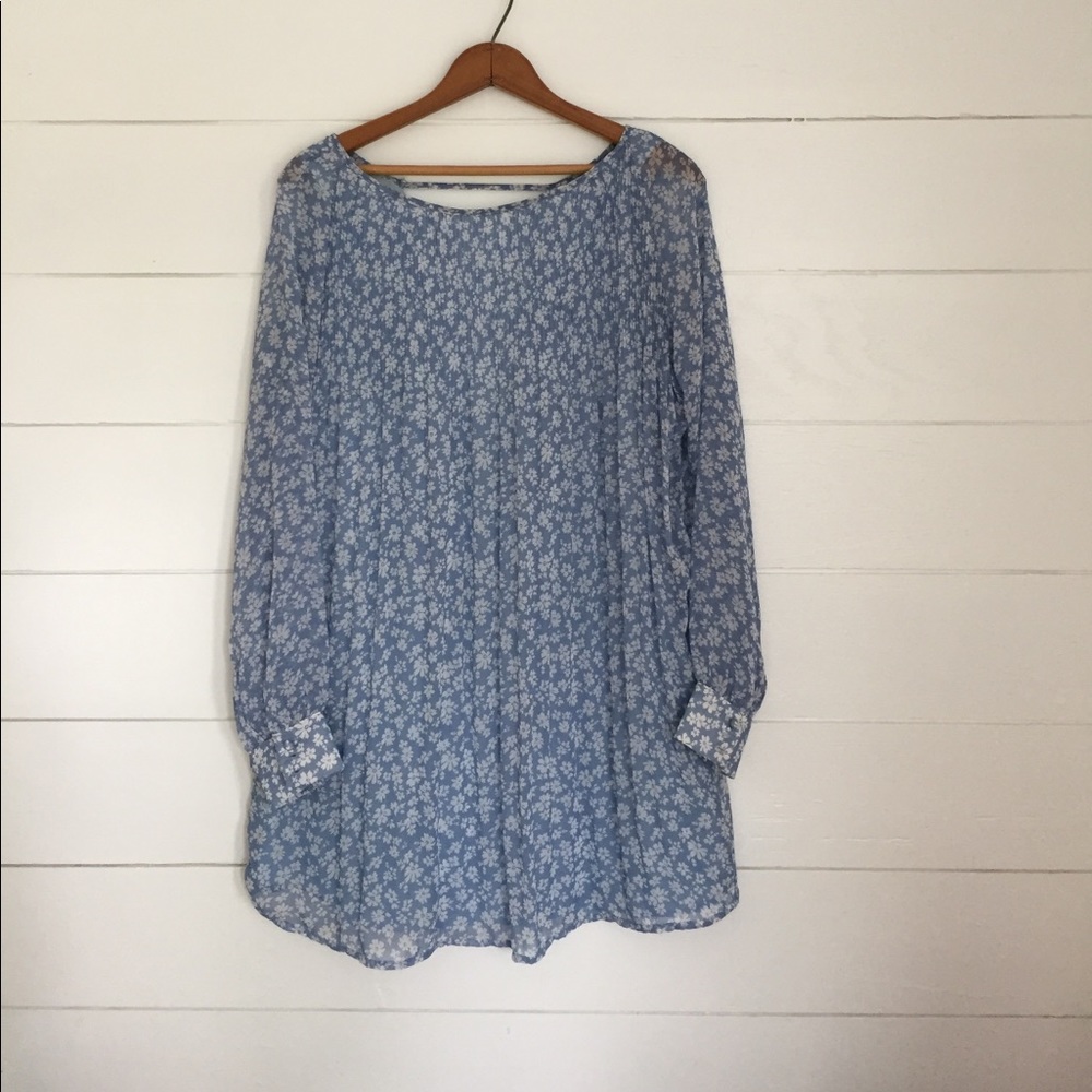 Light blue Kimchi Blue floral low back dress