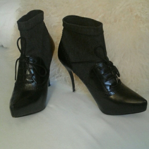 Max studio leather boots grey flannel uppers - Picture 1 of 4