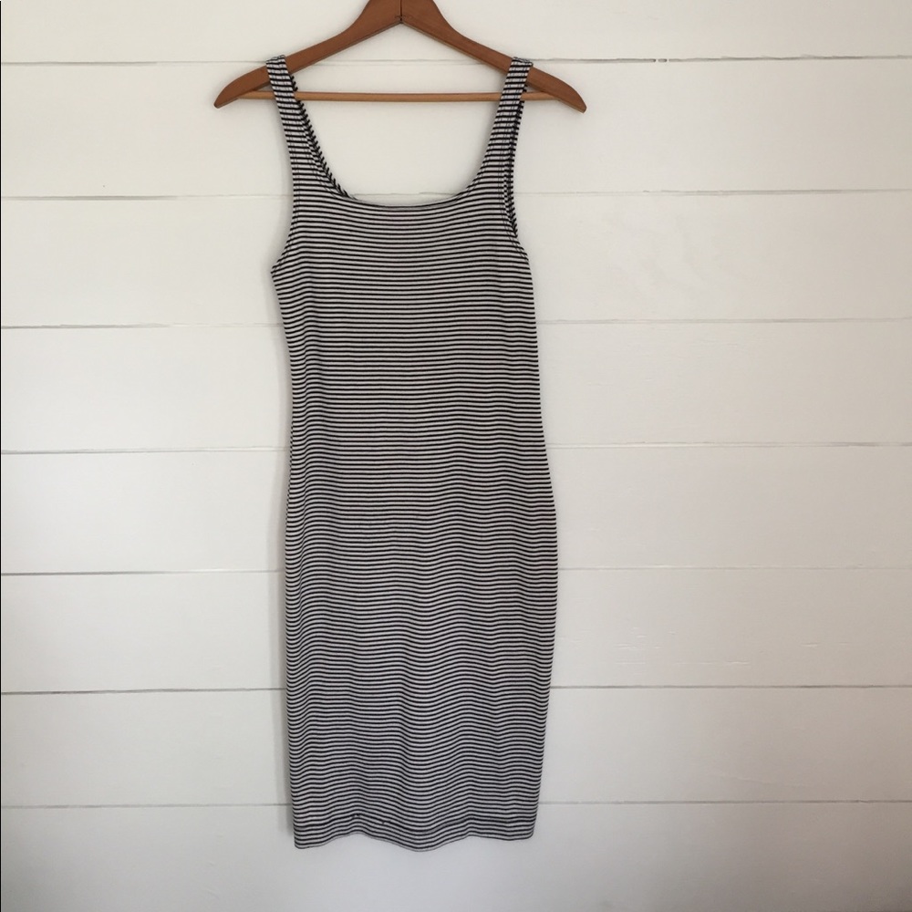 Striped bodycon midi.