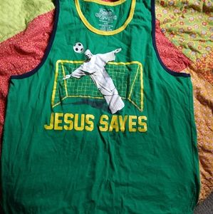 Spencers Size L Jesus Saves Tank Top