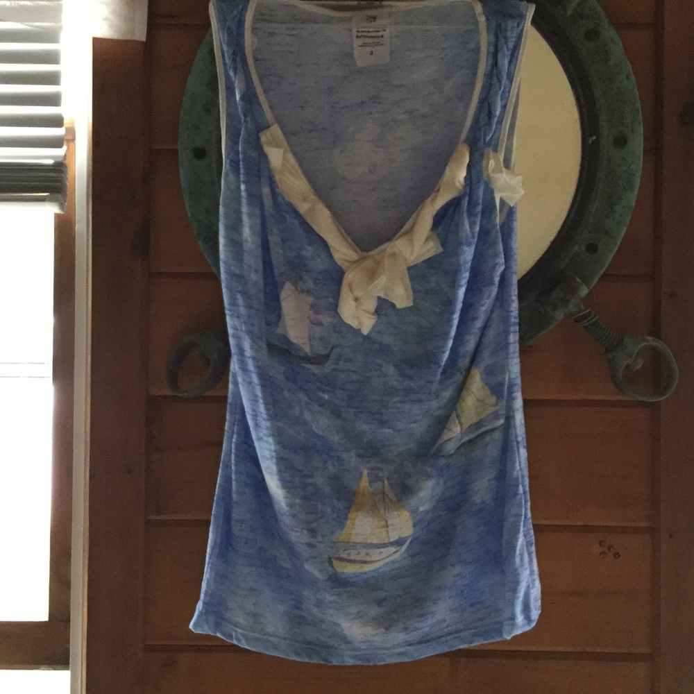 ANTHROPOLOGIE Rebekah Maysles tank top with nautical print