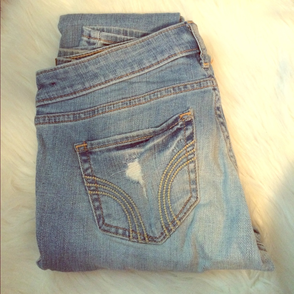 Hollister light wash straight leg jeans