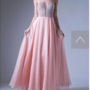 Pink blush prom dress