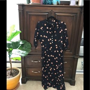 Christy Dawn Black Floral Deyko Dress Size Medium