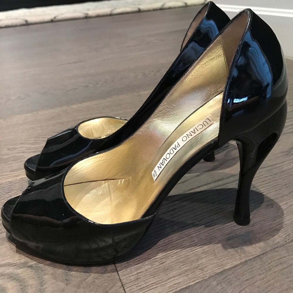 Luciano Padovan patent leather heel