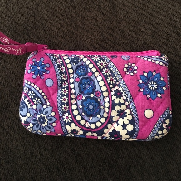 Vera Bradley, pink/blue keychain handheld wallet. - Picture 5 of 8