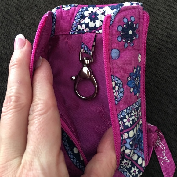 Vera Bradley, pink/blue keychain handheld wallet. - Picture 7 of 8