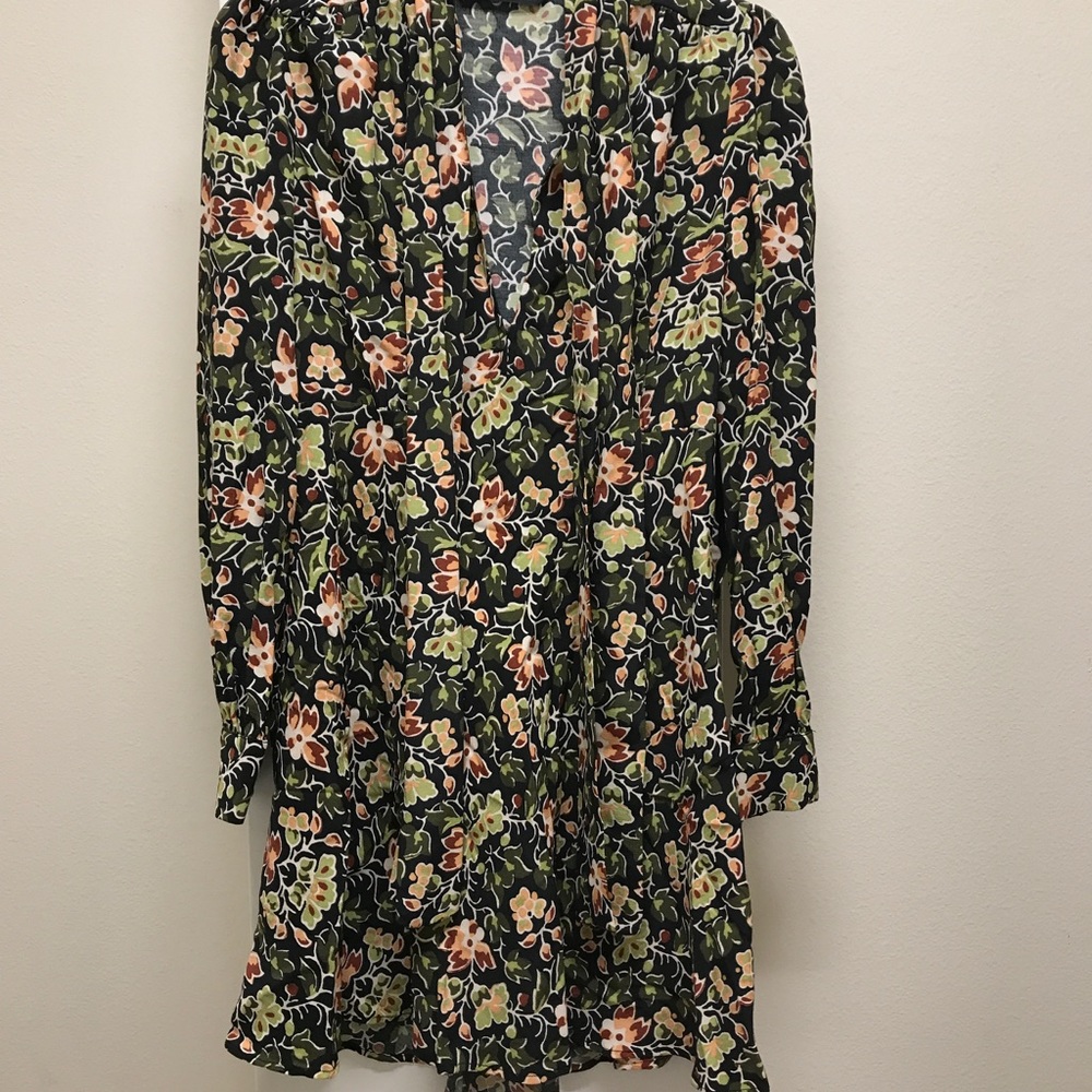 Floral Fit & Flare Neck-Tie Dress