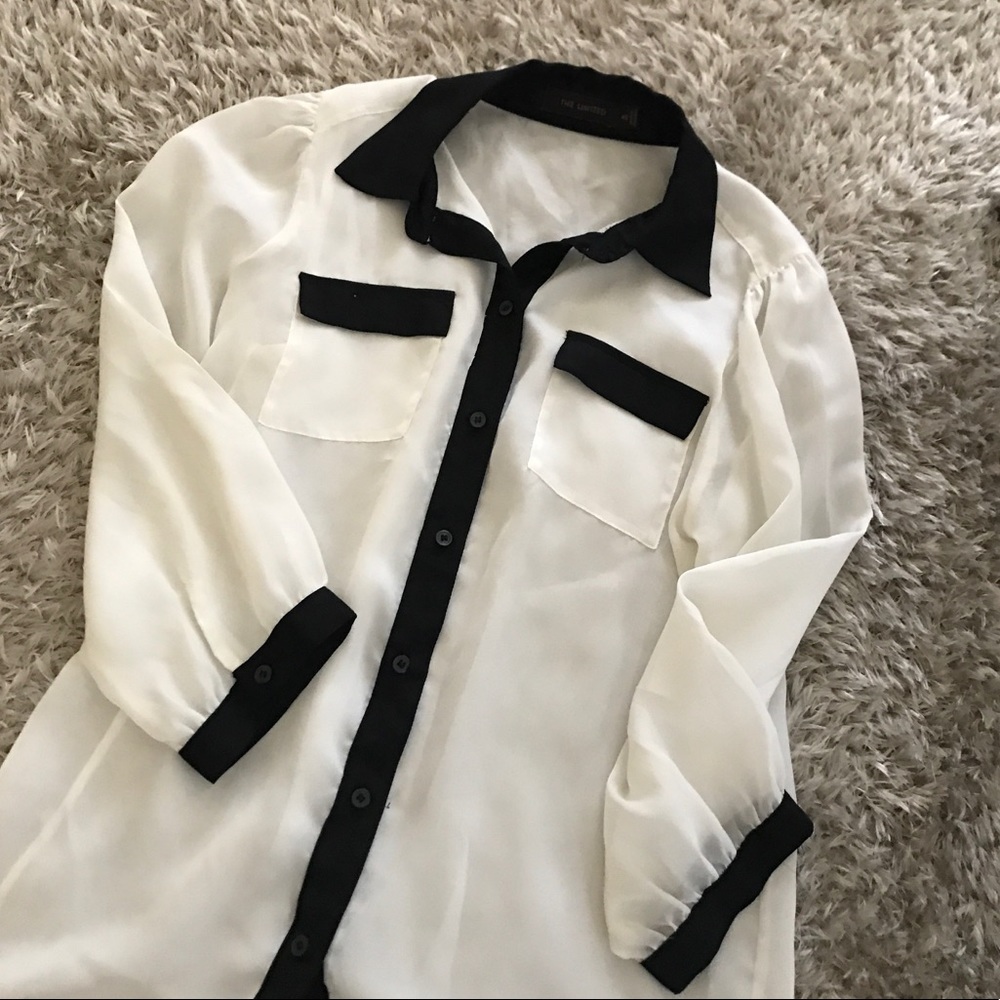 The Limited B&W Blouse