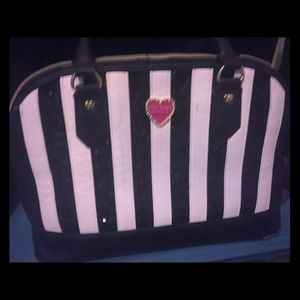 Betsey Johnson purse, black and white stripe