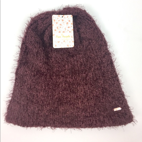Free People Textured Boucle Beanie Plum - Picture 2 of 5