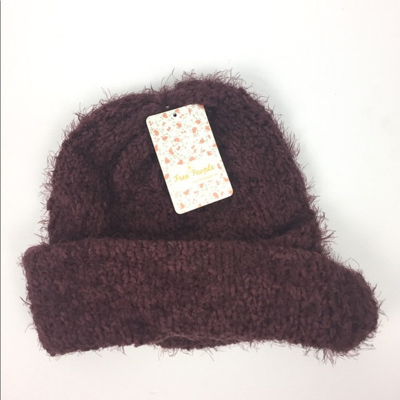 Free People Textured Boucle Beanie Plum - Picture 3 of 5