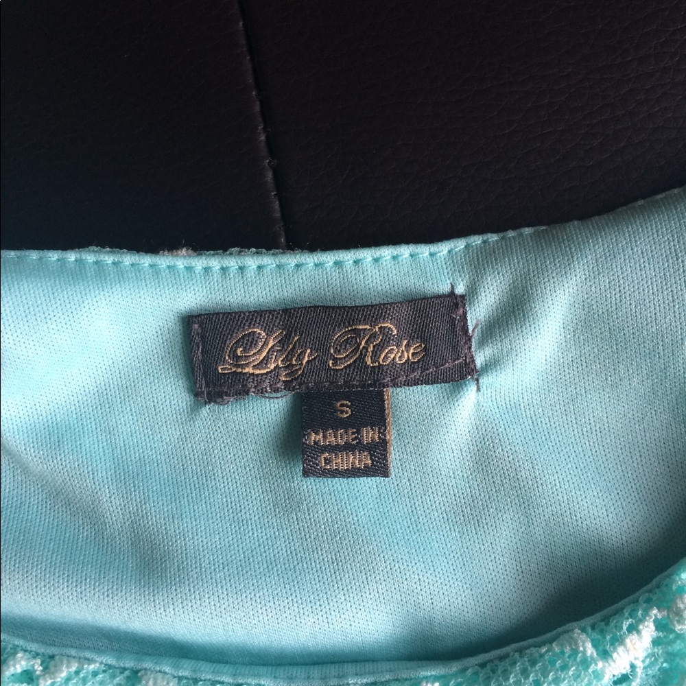 Turquoise Asymmetrical Hem Blue Dress - Picture 7 of 8