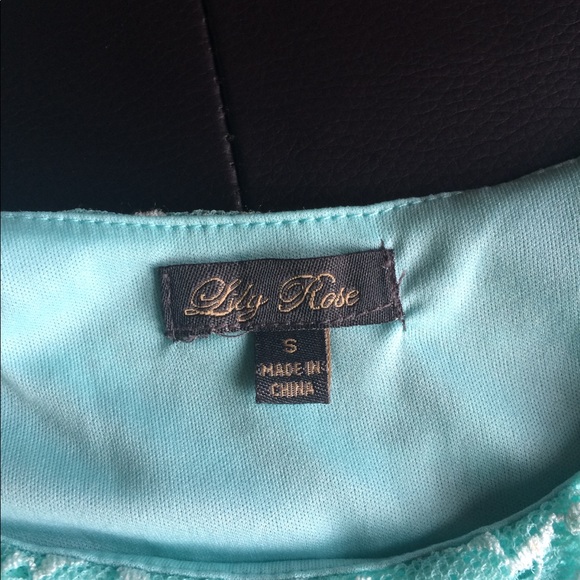 Turquoise Asymmetrical Hem Blue Dress - Picture 7 of 8