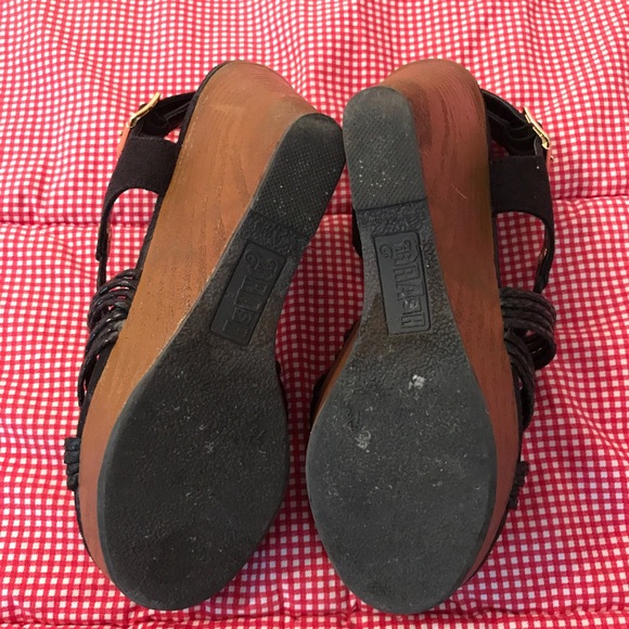 Black Strappy Wedges - Picture 4 of 4