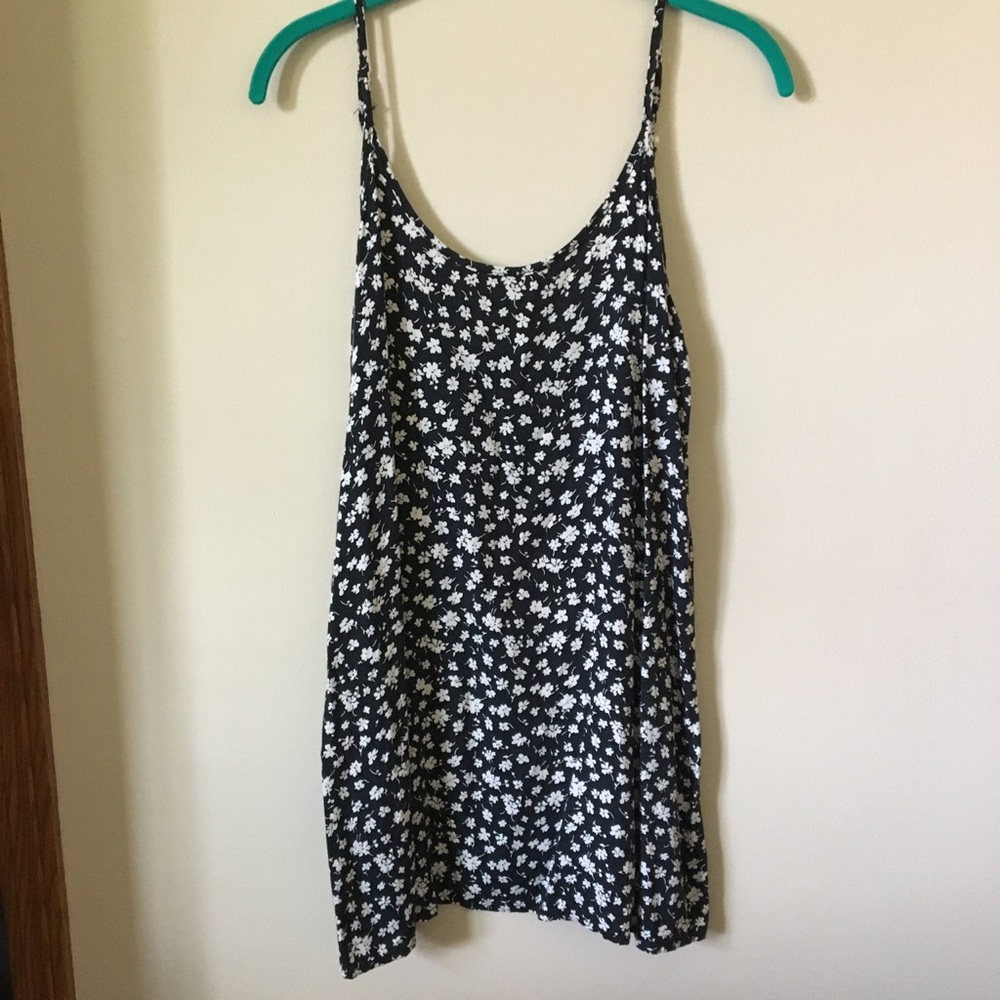 Brandy Melville Black Low Back Dress w/flowers