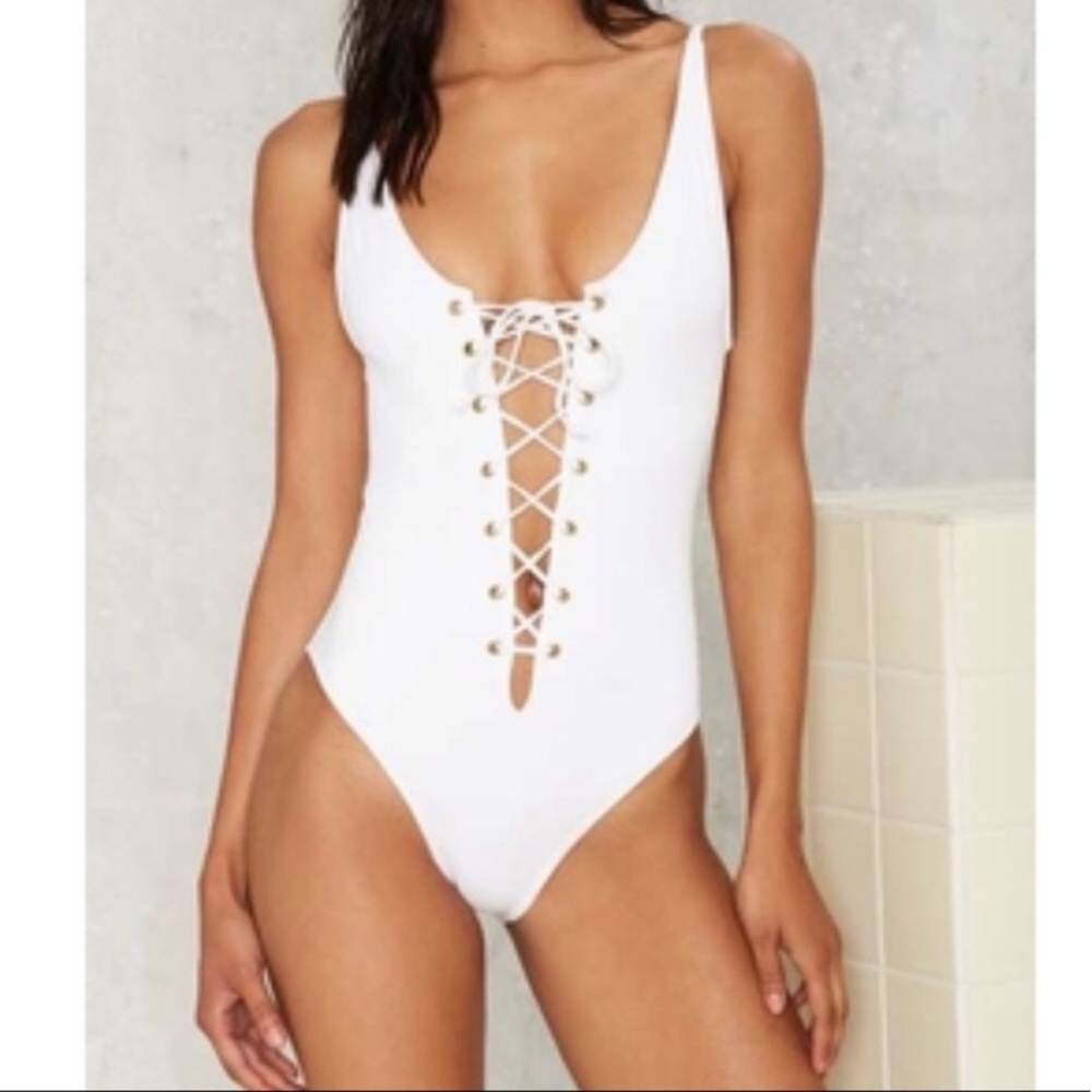 Nasty Gal White One Piece Swimsuit