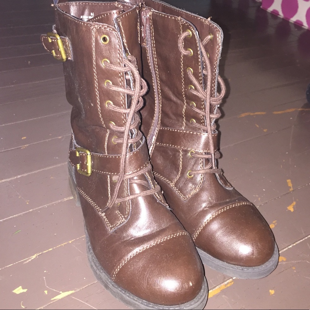 Brown Mossimo Supply & Co. combat boots