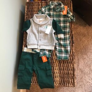 Gymboree Set - Plaid coverall, jacket, pants