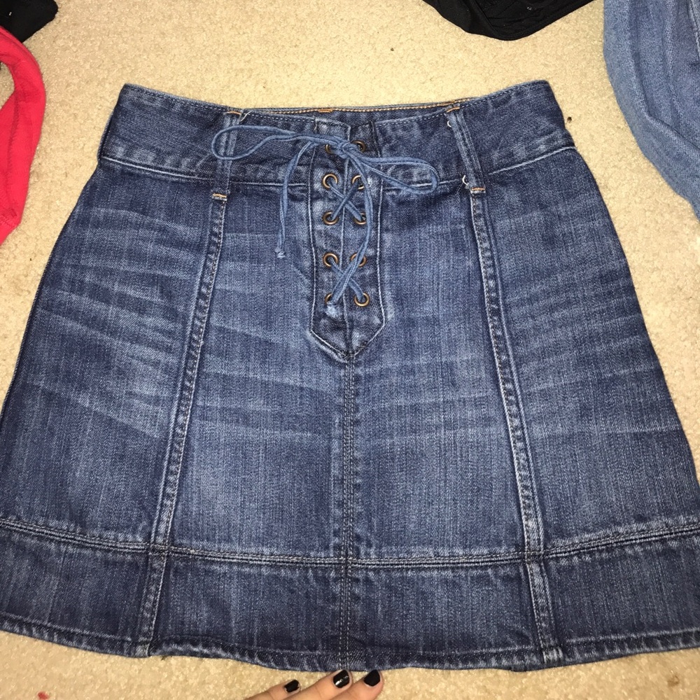 Abercrombie Lace Up denim Skirt
