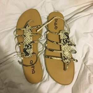 Faux Snake Skin Sandals