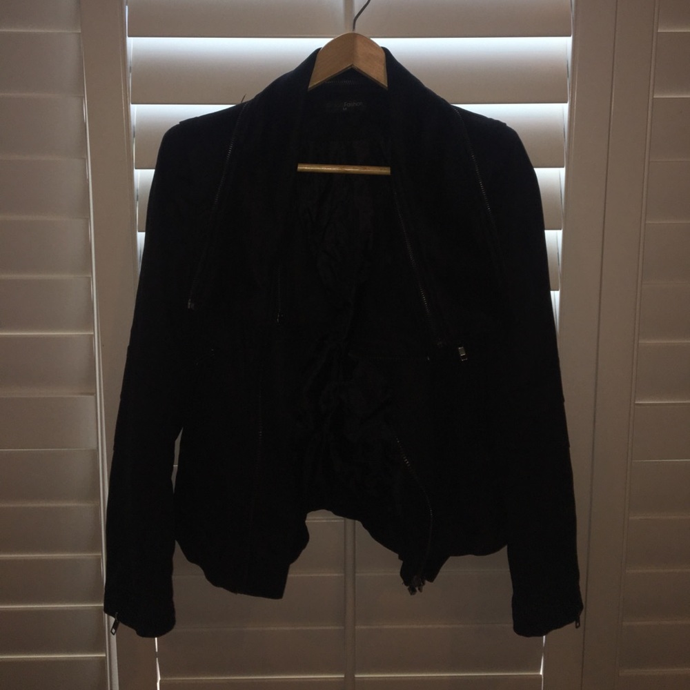 Awesome black bomber jacket