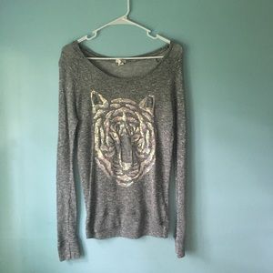 sequin tiger sweater.