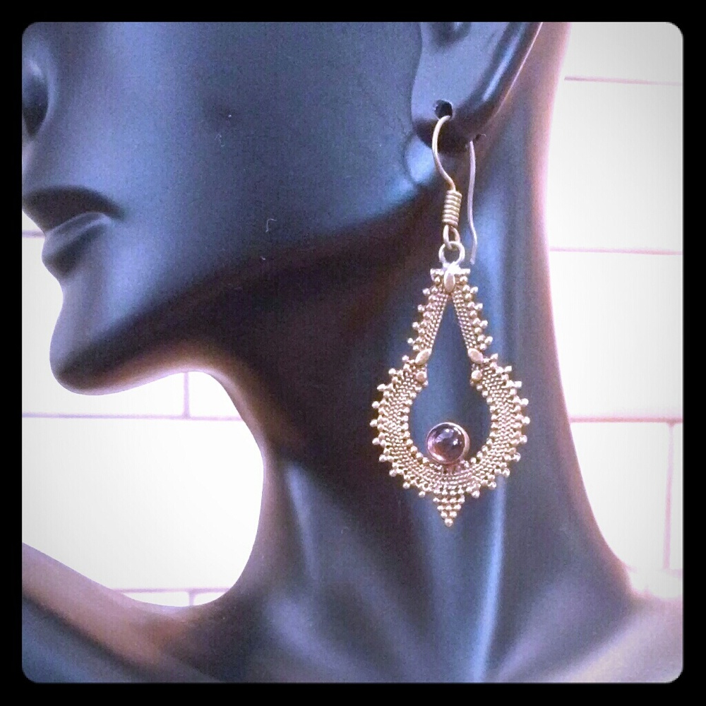Amethyst Temple Earrings