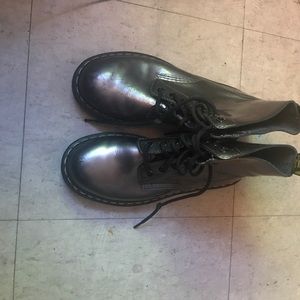 Gray metallic dr.martens