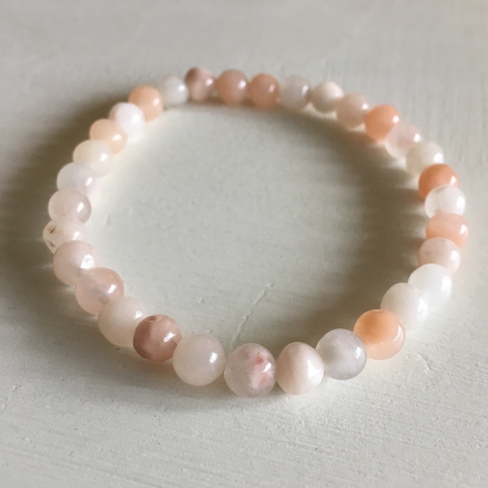 🎀 Stackable PINK JADE Stone Bracelet