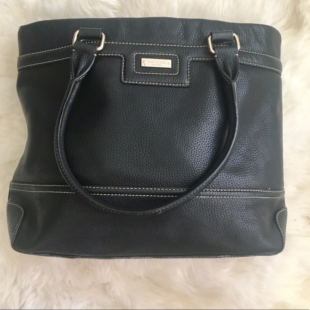 Black Leather Tote by Kate Spade