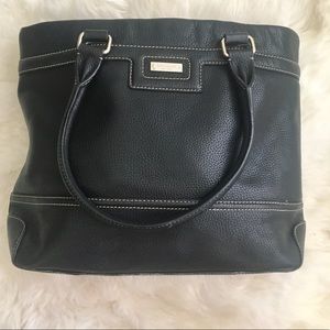 Black Leather Tote by Kate Spade