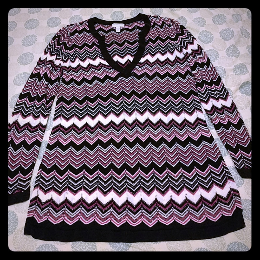 Sparkly zig zag stripe sweater