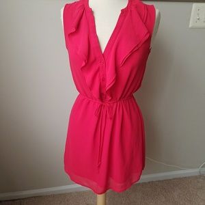 Coral red tie dress