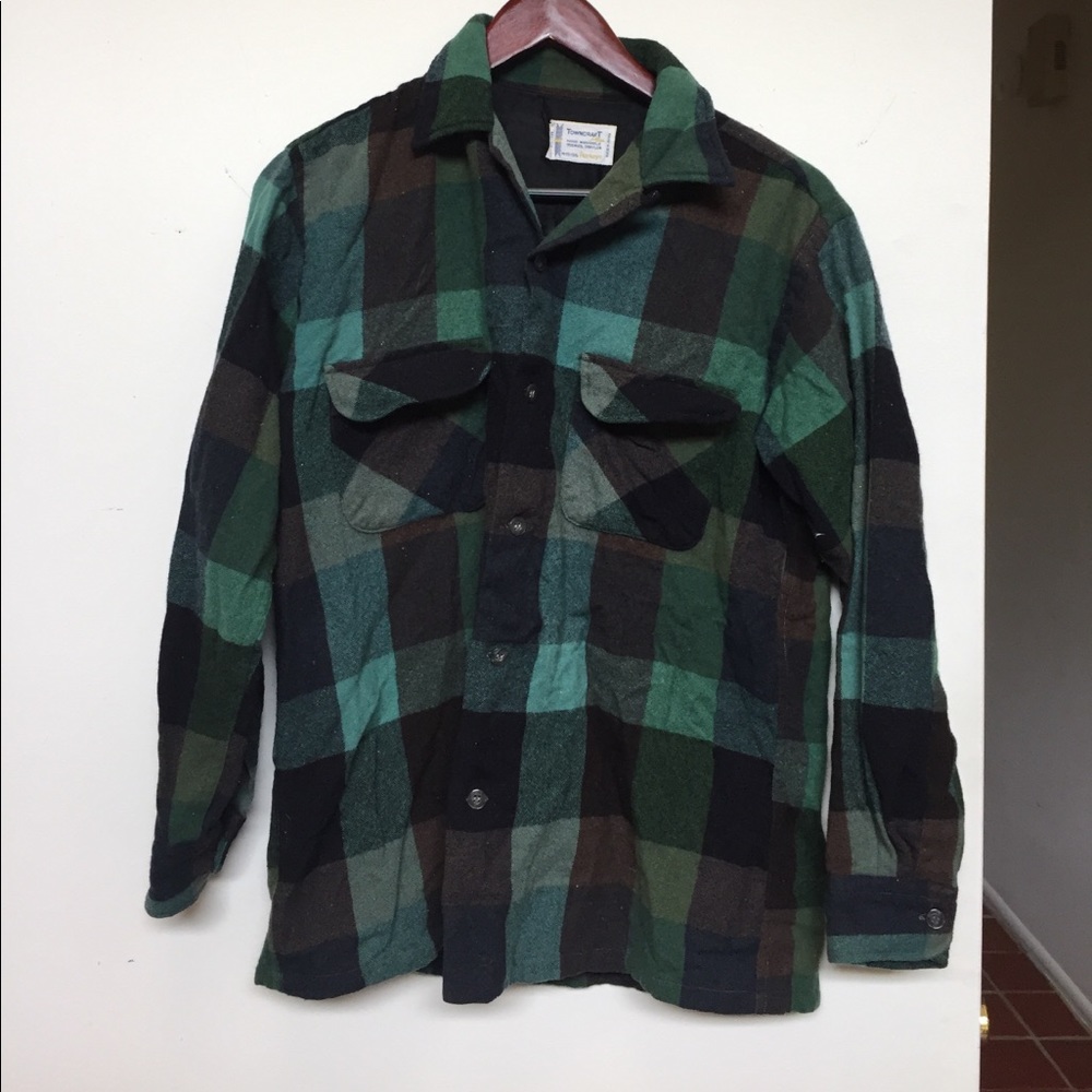 Vintage Wool Flannel Button-Down Shirt
