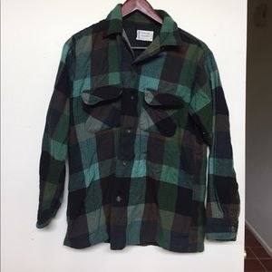 Vintage Wool Flannel Button-Down Shirt