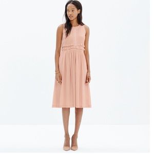 NWT Madewell Ruffle Bodice Dress Blush Size 2