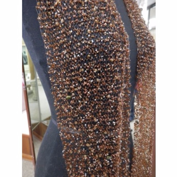 Jean Crisan Handmade Copper Jewel And Beaded Scarf