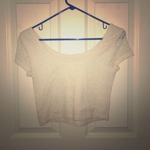 Cream Lace Crop Top