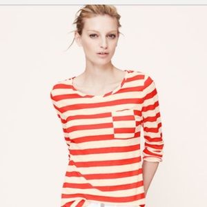 LOFT Pieced Stripe Long Sleeve Tee