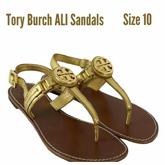 Tory Burch Shoes - Tory Burch Gold Ali Sandals