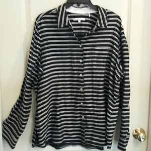 Foxcroft black w grey stripes sz 18