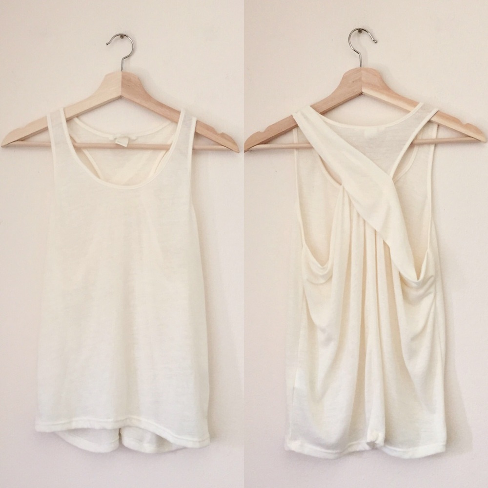 H&M Cream Cross Back Tank Top